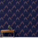 1940 Patriottische Art Deco - Rood Ivoor op Navy B Behang<br><div class="desc">Origineel ontwerp op deze fab Peel 'n Stick Wallpaper is deels geïnspireerd op een 1940-tijdperk Art Deco Necktie! Met een subtiel patriottisch gevoel dat perfect is afgezet tegen een diep rijke marineblauwe achtergrond, heb ik met goud omrande rode sterren gecombineerd met clusters van 5 smalle ivoren strips overlay met rode...</div>