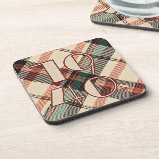 1940 Plaid Pillow Bier Onderzetter (Linkerzijde)