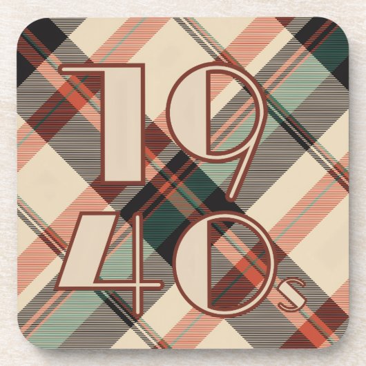 1940 Plaid Pillow Bier Onderzetter (Voorkant)