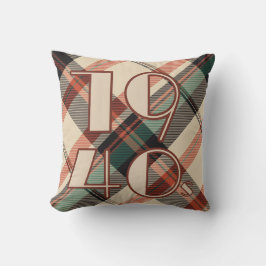 1940 Plaid Pillow Kussen