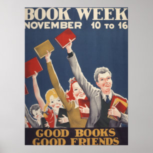 1940 Poster van de boekweek van kinderen