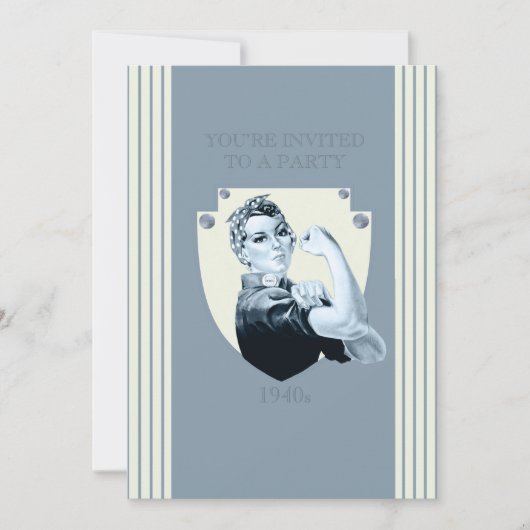 1940 retro patriottische sterke vrouw kaart (Voorkant)