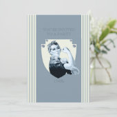 1940 retro patriottische sterke vrouw kaart (Staand voorkant)