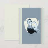 1940 retro patriottische vrouw RSVP-kaart RSVP Kaartje (Voorkant / Achterkant)