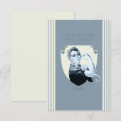 1940 retro patriottische vrouw RSVP kaartje (Voorkant / Achterkant)