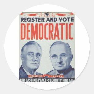 1940 Roosevelt - Truman Ronde Sticker