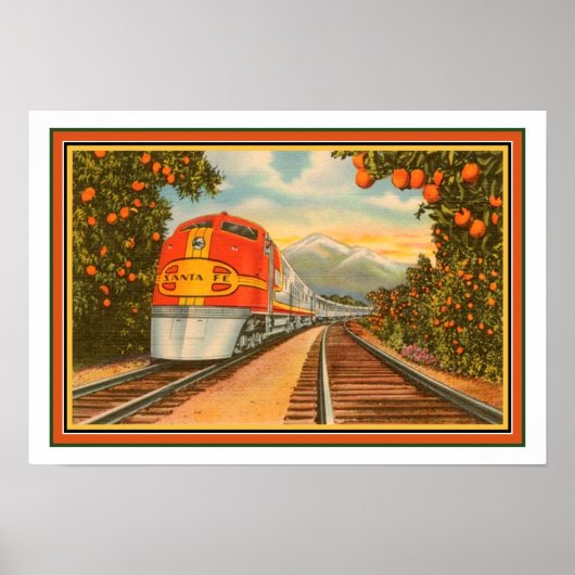 1940 Santa Fe Chief/Oranje Groves Poster (Voorkant)