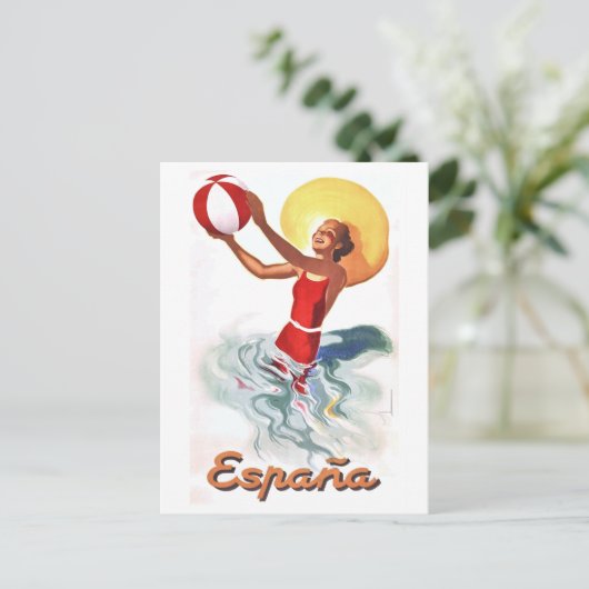 1940 Spaans reisaffiche Briefkaart (Staand voorkant)