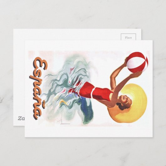 1940 Spaans reisaffiche Briefkaart (Voorkant / Achterkant)