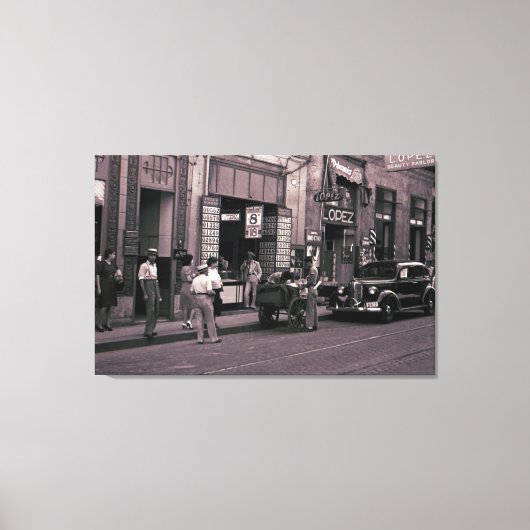 1940 Spanje Straatfotografie Lopez Schoonheidssalo Canvas Afdruk (Voorkant)