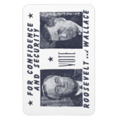 1940 Stemming Roosevelt + Wallace, grijs Magneet (Verticaal)