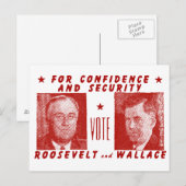 1940 Stemming Roosevelt + Wallace, rood Briefkaart (Voorkant / Achterkant)