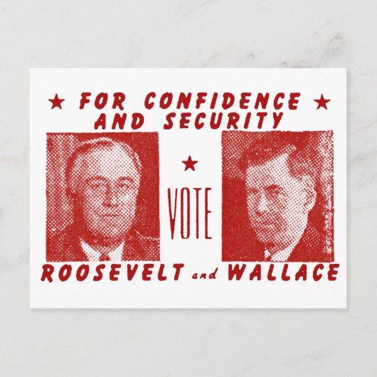 1940 Stemming Roosevelt + Wallace, rood Briefkaart (Voorkant)