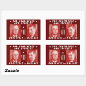 1940 Stemming Roosevelt + Wallace, rood Rechthoekige Sticker (Vel)
