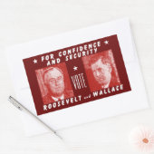 1940 Stemming Roosevelt + Wallace, rood Rechthoekige Sticker (Envelop)