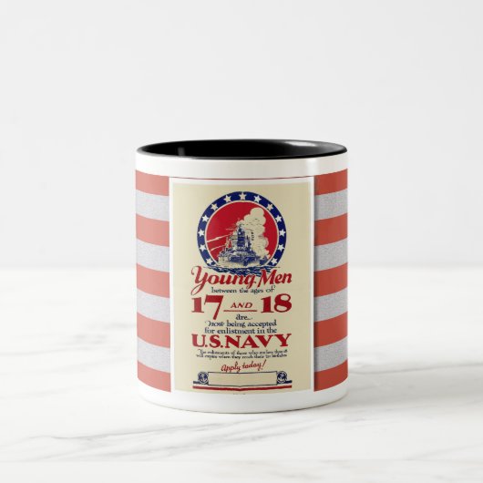 1940 US NAVY RECRUITMENT POSTER TWEEKLEURIGE KOFFIEMOK (Center)