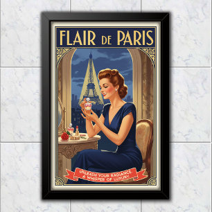 1940 Vintage Flair de Paris Parfum Reclame Poster