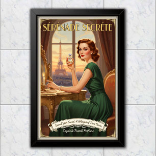 1940 Vintage Sérénade Secrète Parfum Reclame Poster