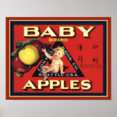 1940's Baby Merk Appels Fruit Crate Label Poster (Voorkant)