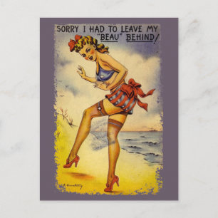 1940s Bathing Beauty Funny Briefkaart