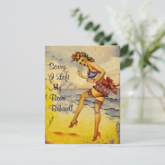 1940s Bathing Beauty Funny Briefkaart (Staand voorkant)