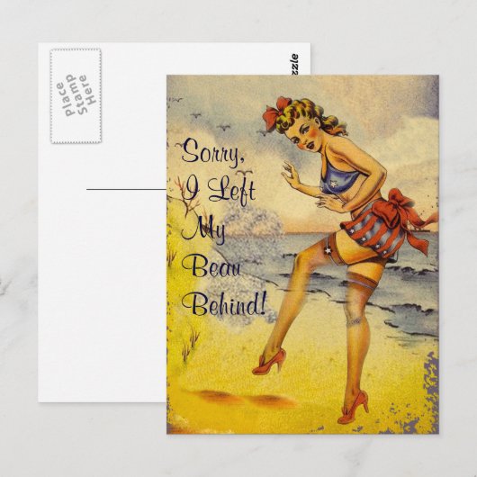 1940s Bathing Beauty Funny Briefkaart (Voorkant / Achterkant)