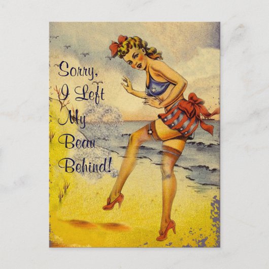 1940s Bathing Beauty Funny Briefkaart (Voorkant)