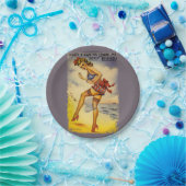 1940s Bathing Beauty Funny Papieren Bordje (Feest)