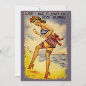 1940s Bathing Beauty Funny Party Uitnodiging (Voorkant)
