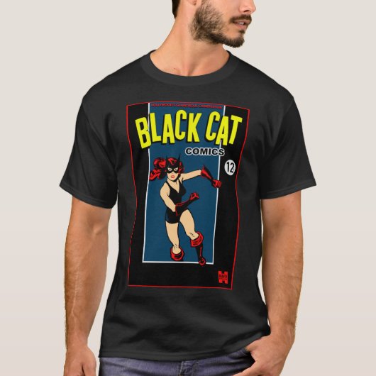 1940's Black Cat Comics "Held" T-shirt (Voorkant)