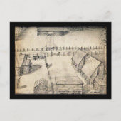 1940s Boerderij Schets Briefkaart (Voorkant)