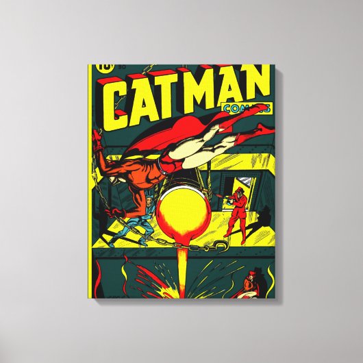 1940's CAT-MAN Comics Canvas Print (Voorkant)