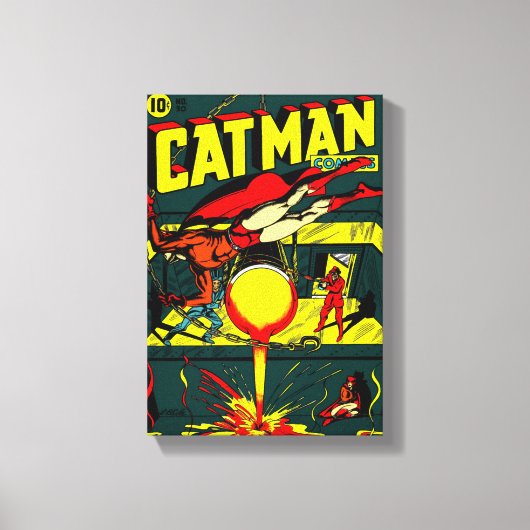 1940's CAT-MAN Comics Canvas Print (Voorkant)