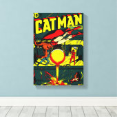 1940's CAT-MAN Comics Canvas Print (Insitu (Houten vloer))