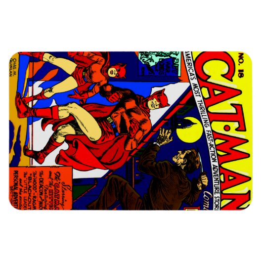 1940's Cat-Man Comics Magnet Magneet (Horizontaal)