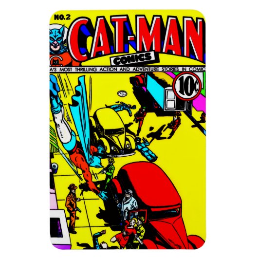 1940's CAT-MAN-stripsmagneet Magneet (Verticaal)
