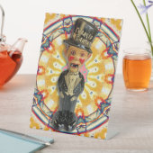 1940S CHARLIE McCARTHY TIN SPEELGOED Reclamebord Met Voetstuk (Insitu)