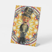 1940S CHARLIE McCARTHY TIN SPEELGOED Reclamebord Met Voetstuk (Voorkant)