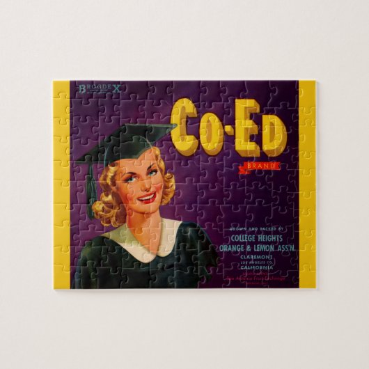 1940s Co-Ed Brand citrus crate label Legpuzzel (Horizontaal)