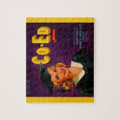 1940s Co-Ed Brand citrus crate label Legpuzzel (Verticaal)