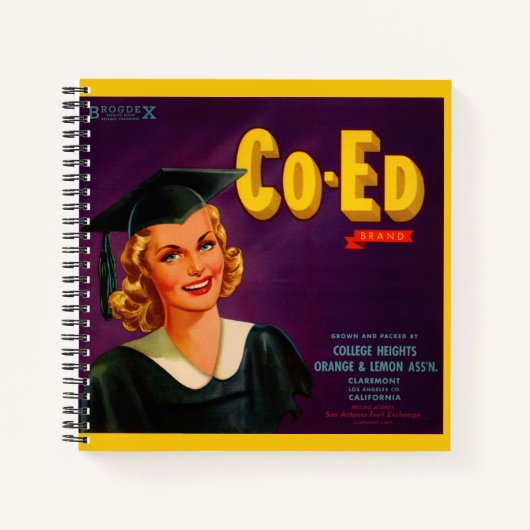 1940s Co-Ed Brand citrus crate label Notitieboek (Voorkant)