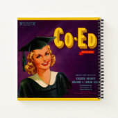 1940s Co-Ed Brand citrus crate label Notitieboek (Achterkant)