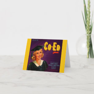 1940s Co-Ed Brand citrus crate label Notitiekaartje