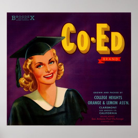1940s Co-Ed Brand citrus crate print (Voorkant)