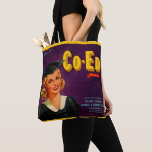 1940s Co-Ed Brand citrus crate print Tote Bag