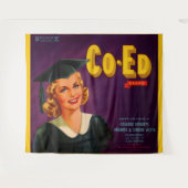 1940s Co-Ed Brand citrus crate print Wandkleed (Voorkant (horizontaal))