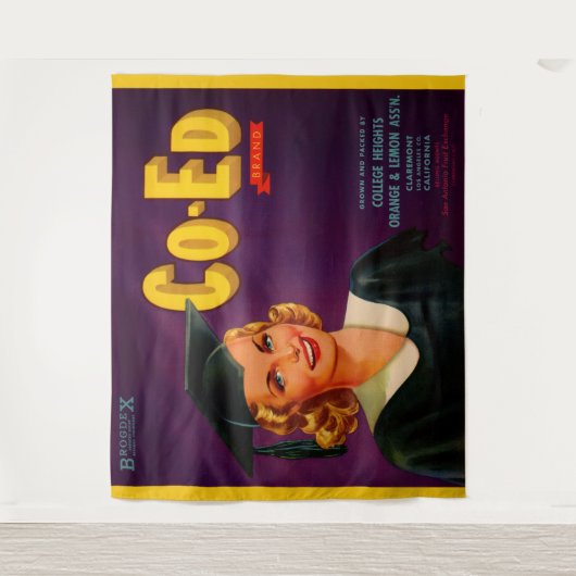 1940s Co-Ed Brand citrus crate print Wandkleed (Voorkant)