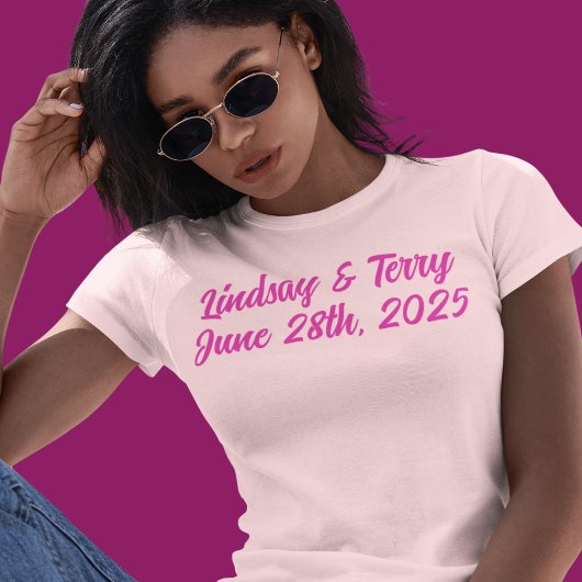 1940's Exotische Magenta Bridesmaids' T-shirt