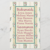 1940's Floral Wallpaper Trouwprogramma (Achterkant)