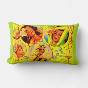 1940s glamour meisjes print kussen